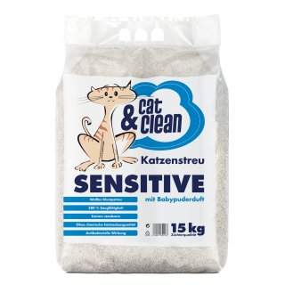 Cat&Clean® Sensitive mit Babypuderduft (15 kg)